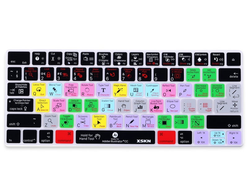 XSKN Illustrator Shortcut Silicone Keyboard Cover Skin for Apple 2015 Released Magic Keyboard A1644 MLA22LL/A MLA22B/A (Not fit for Other Models) - Image 1
